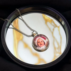 Collier argenté avec votre photo
