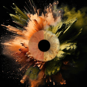 Fusion de regards : deux iris deviennent une œuvre explosive