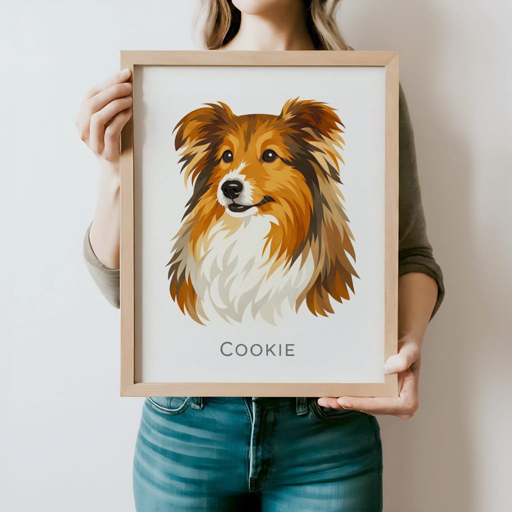 Portrait de chien personnalisé minimalist